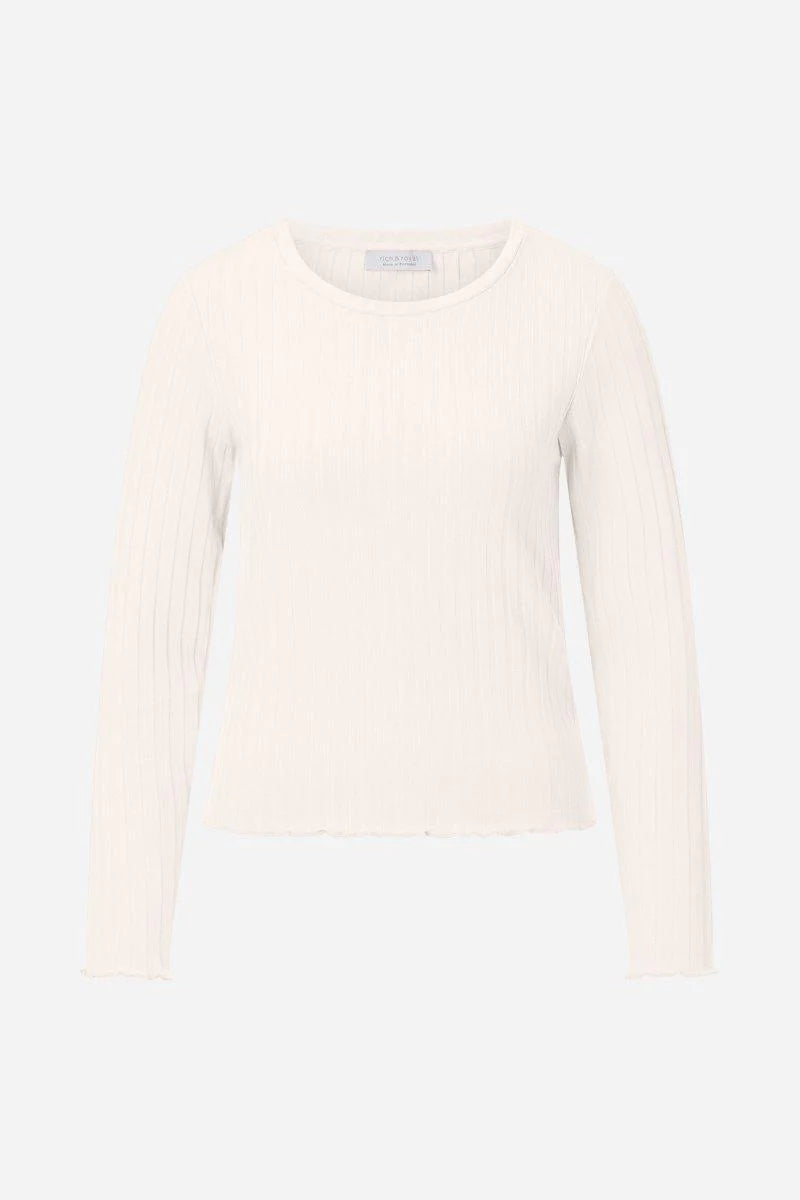 RICH & ROYAL RIBBED TEXTURE LONG SLEEVE