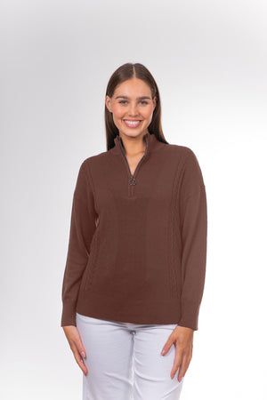 CABLE QUARTER ZIP PULLOVER