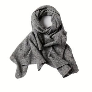 Unisex Luxury Soft Ribbed Pure Cashmere Scarf