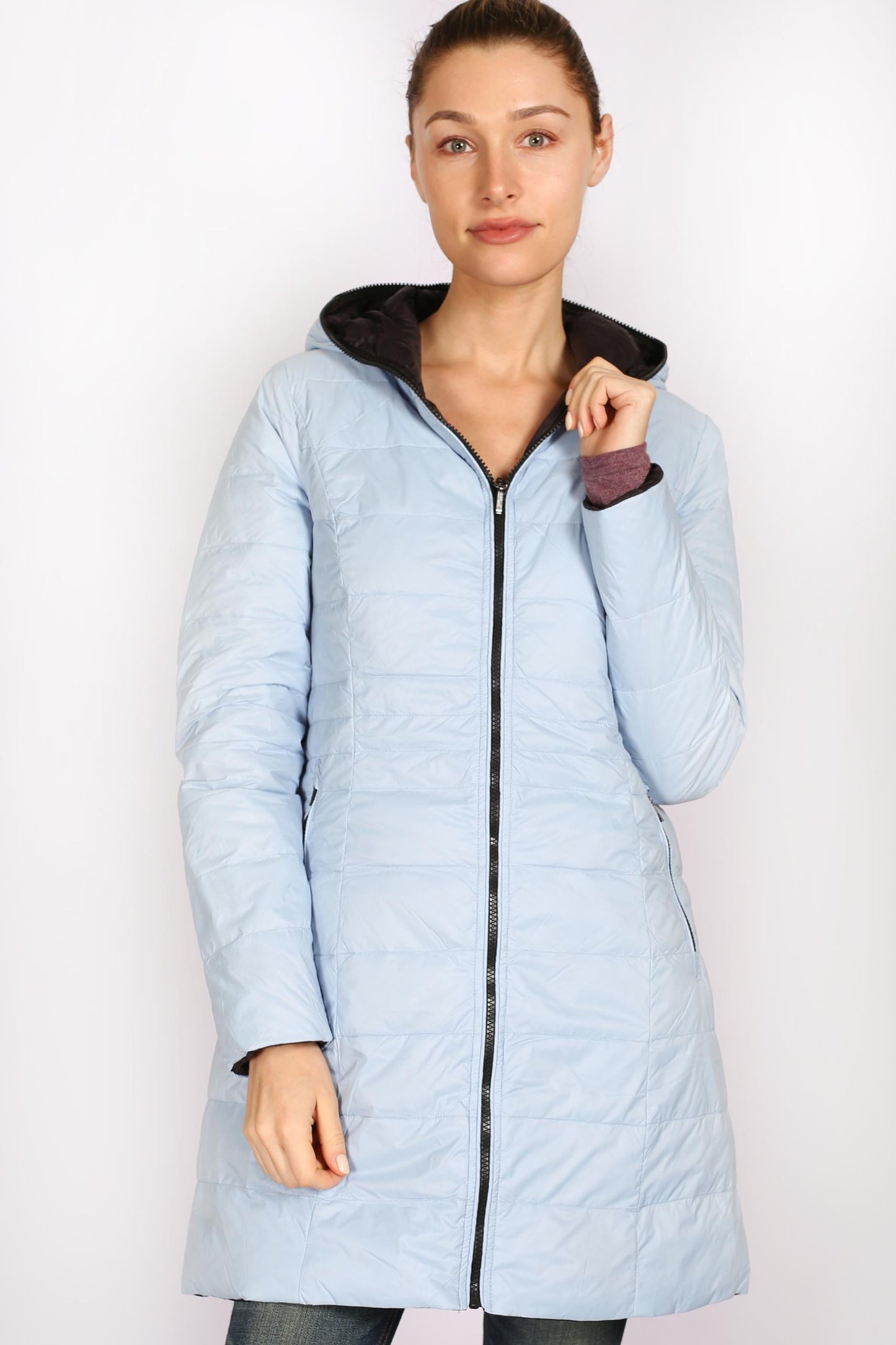 SABENA 3/4 LENGTH PACKAWAY REVERSIBLE DOWN JACKET