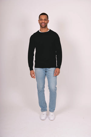 Saddle Shoulder Crew Neck Pullover