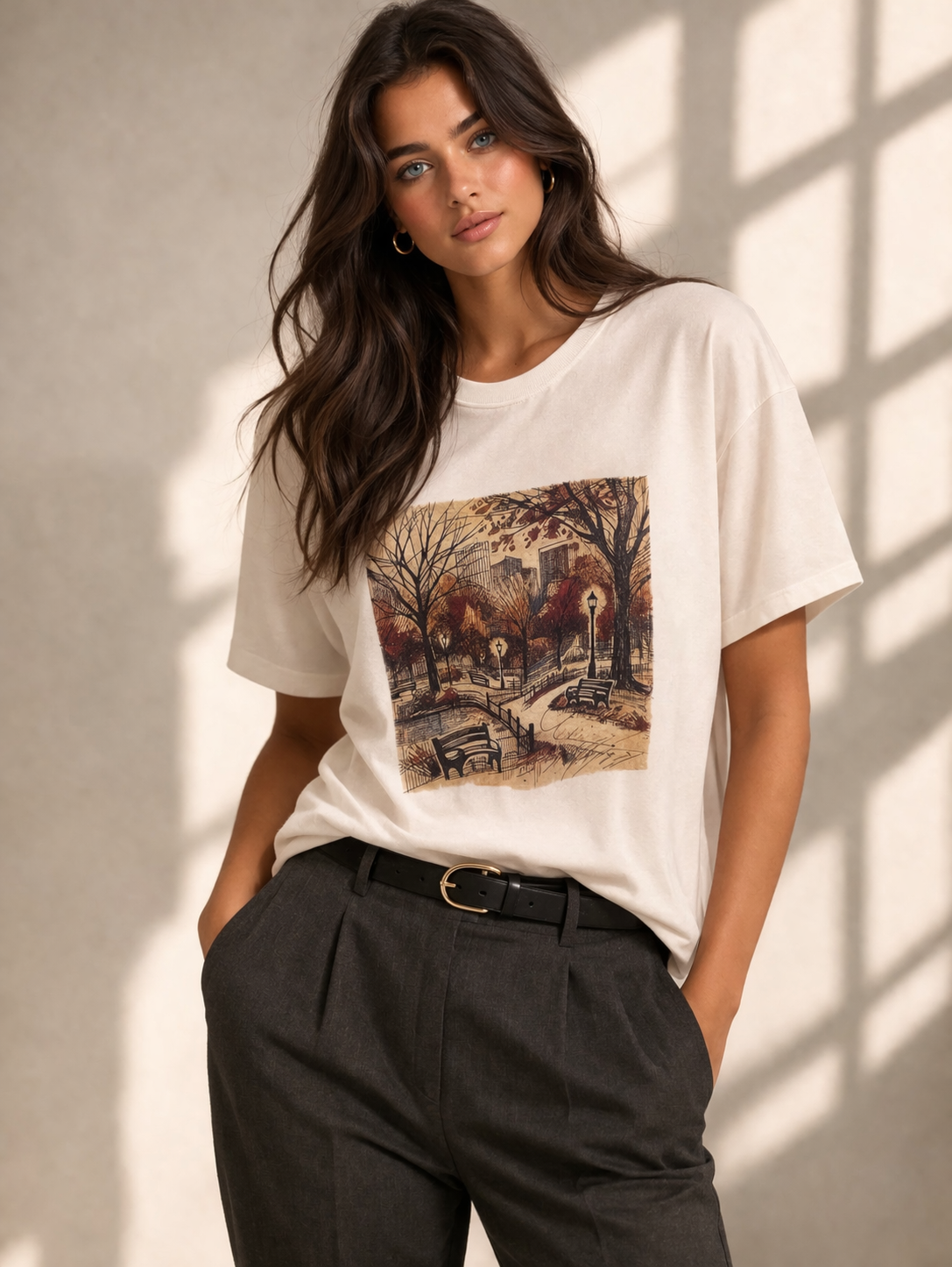 Rich & Royal Organic Cotton T-Shirt in White Print