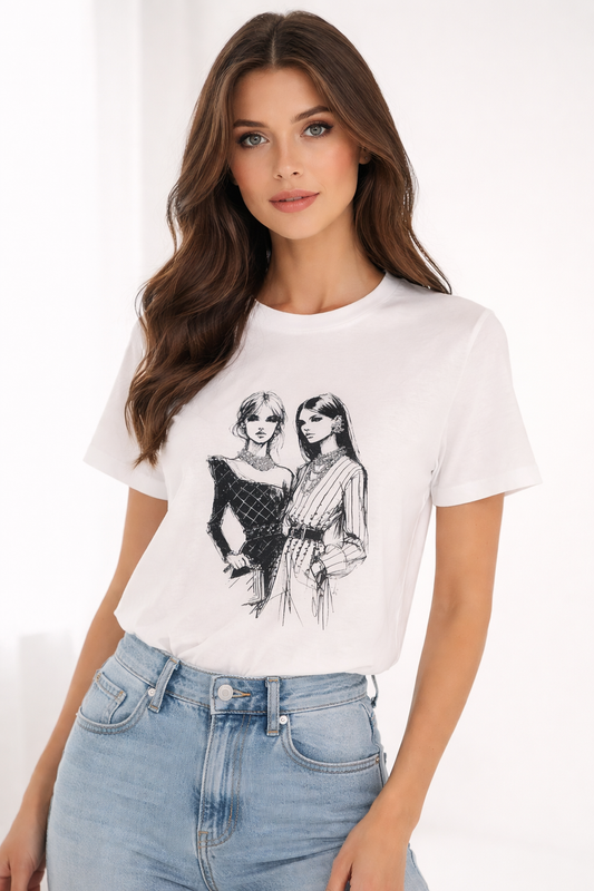 RICH & ROYAL WHITE T-SHIRT WITH PRINT