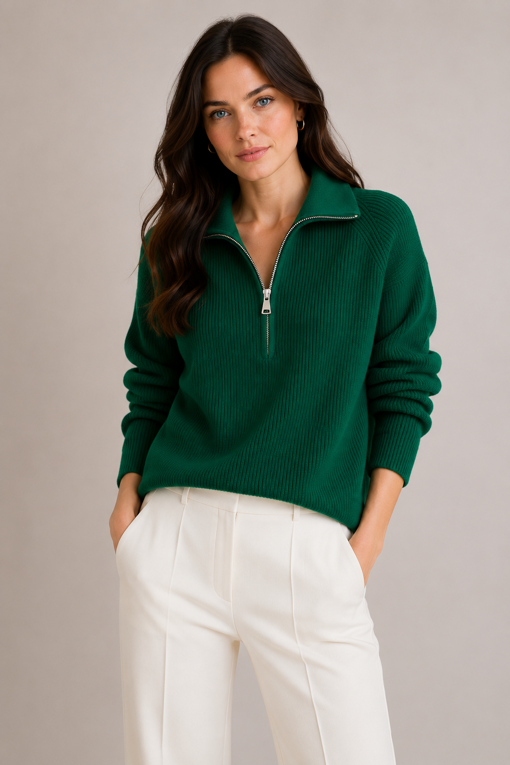 Pure Merino Wool Half Zip Pullover