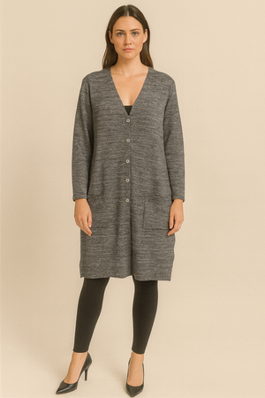 Fields V-Neck Long Cardigan with Pockets