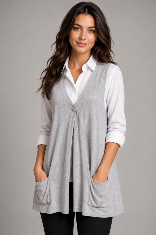 Fields knitwear vest With one Buttons And Pockets