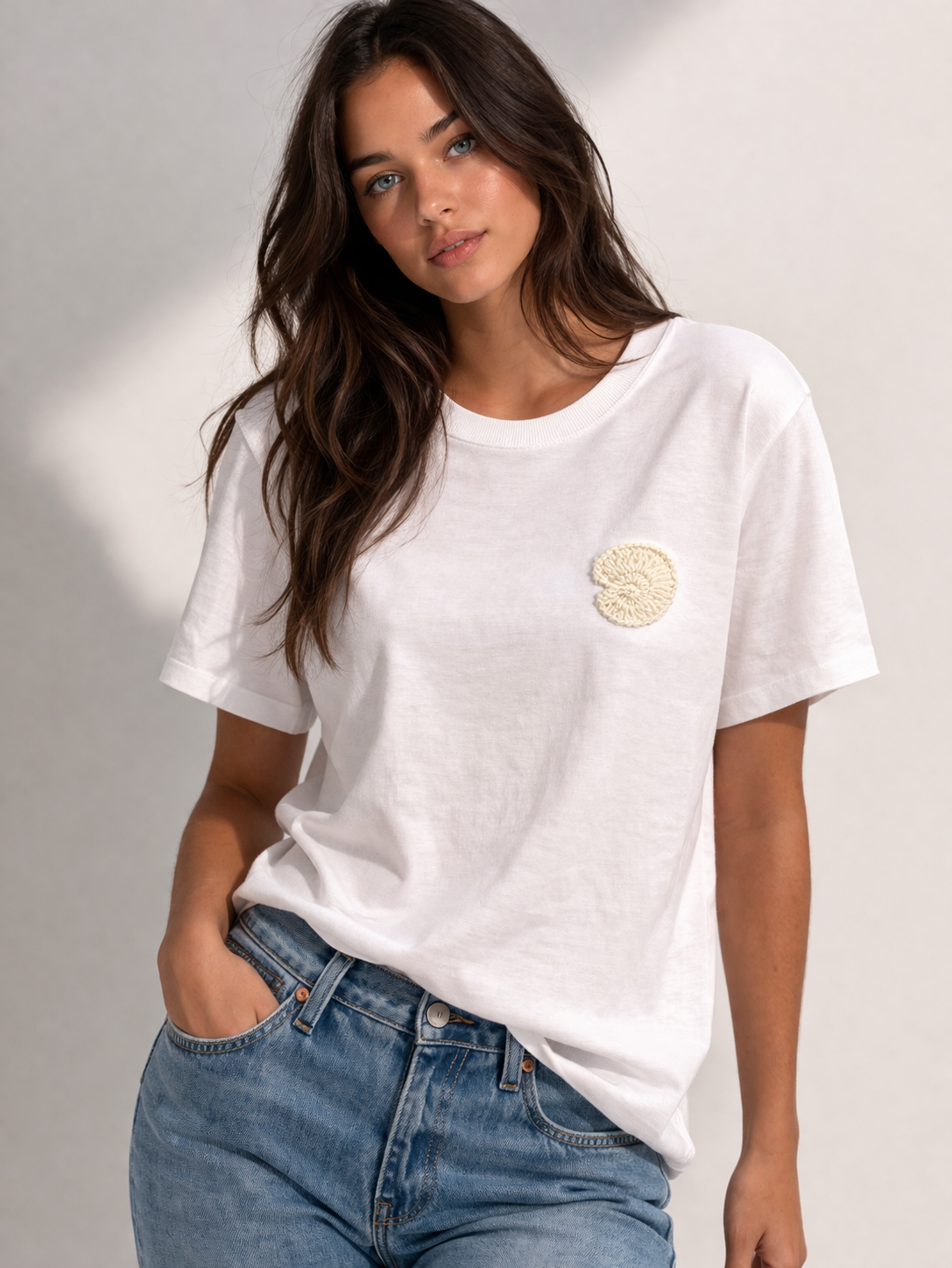 Rich & Royal Organic Cotton T-Shirt in White with Print