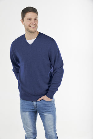 ANSETT Gold Slim Fitted Cashmere & Wool V-Neck Pullover