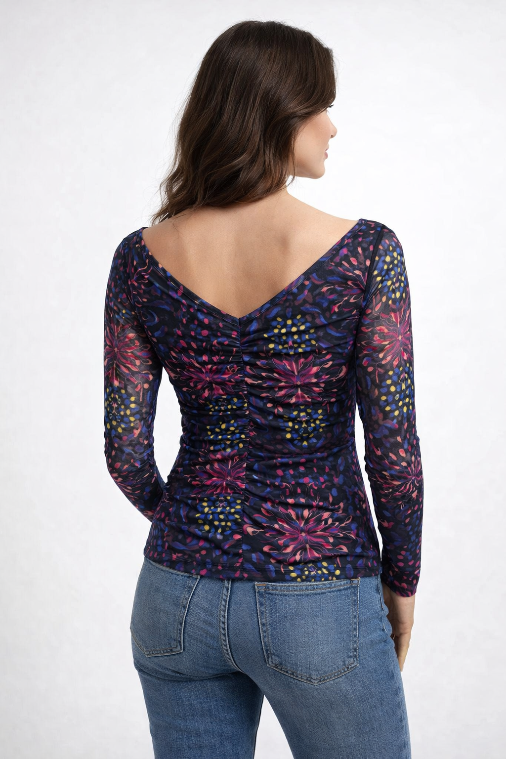 RICH & ROYAL PRINTED CRINKLE BLOUSE
