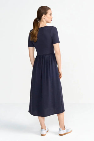 RICH & ROYAL MIDI DRESS WITH JERSEY TOP