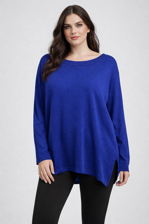 PURE WOOL CREW OVERSIZED PULLOVER WITH BUTTONS BACK