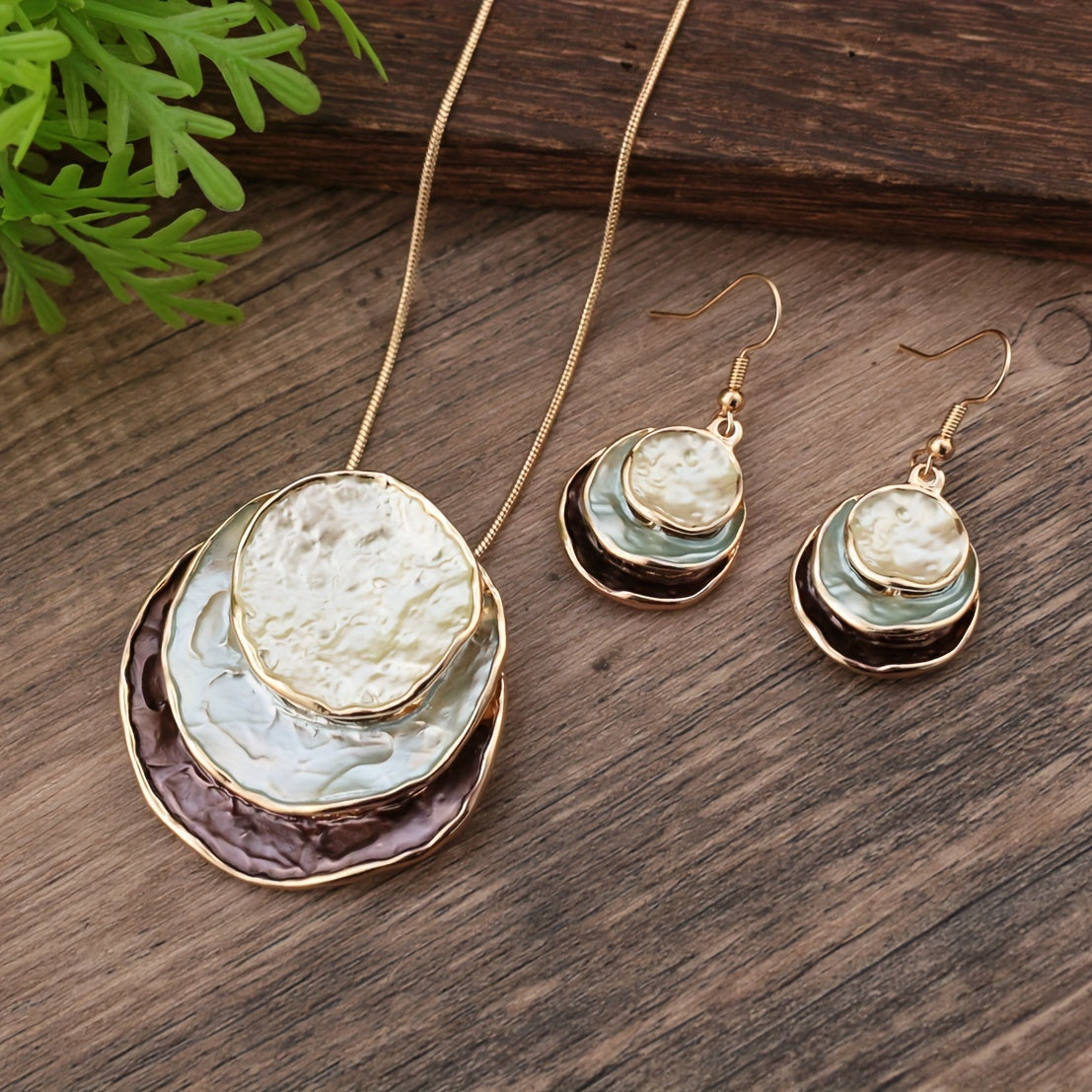 TAHLIA JEWELLERY Set/3pcs Classic Chic Three-Layer Round Bead Enamel