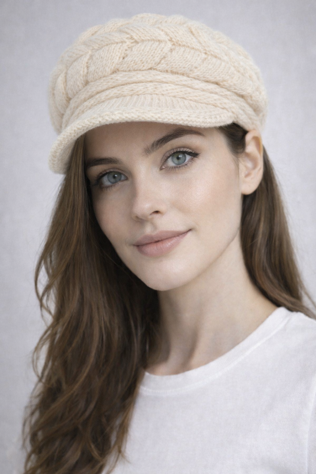 Ribbed Knit Beret Hat with Thermal Lining