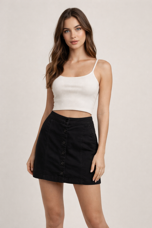 BELLA DAHL BUTTON DOWN MINI SKIRT