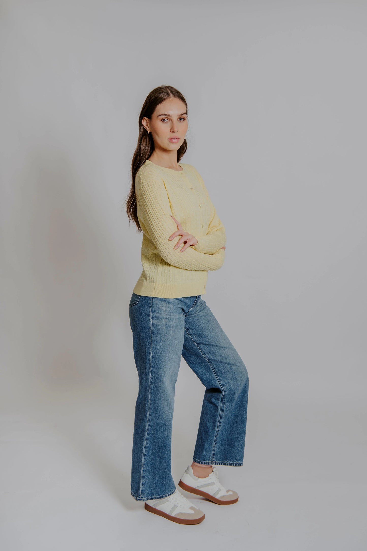 Bella - Baby Cable Crew Neck Cardi