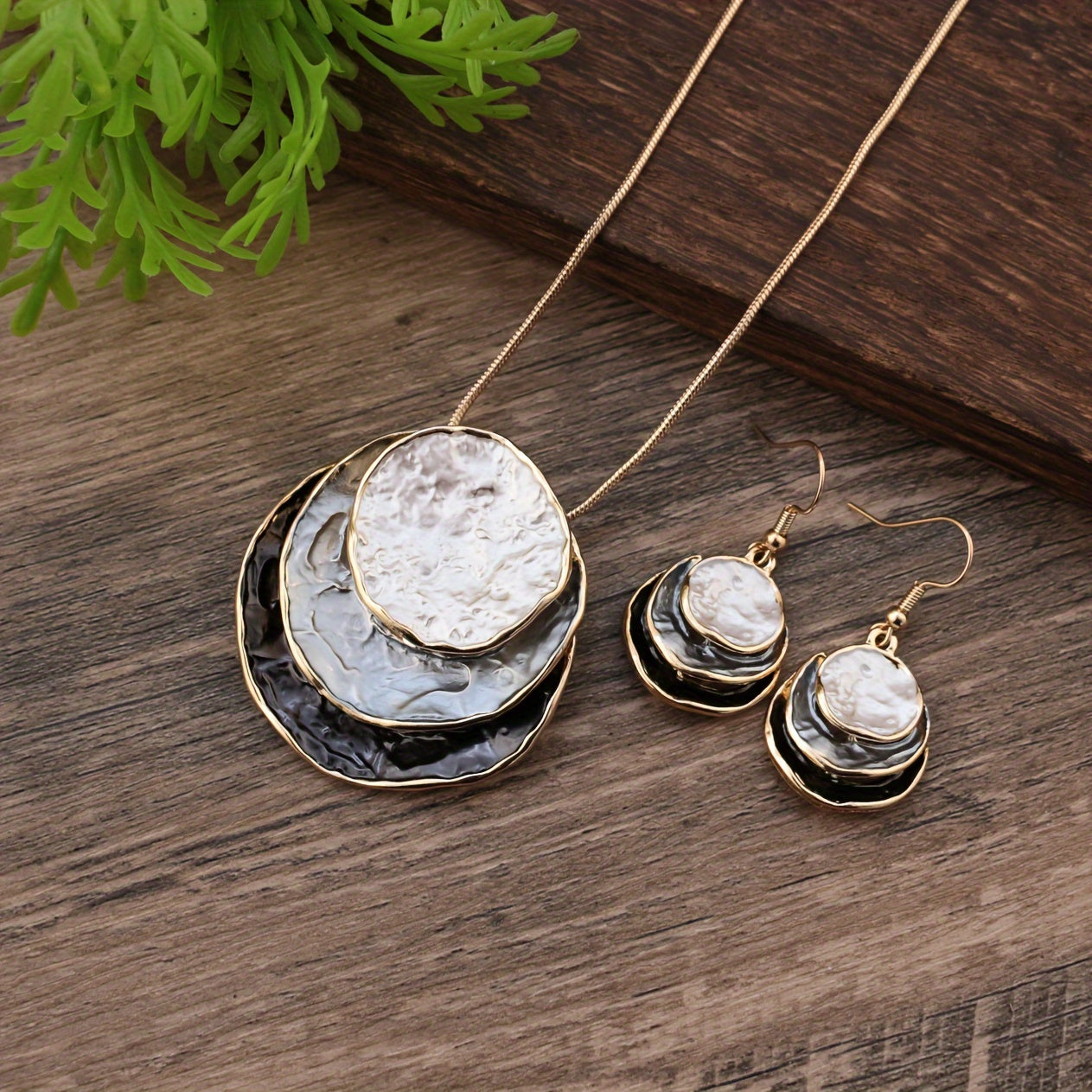 TAHLIA JEWELLERY Set/3pcs Classic Chic Three-Layer Round Bead Enamel
