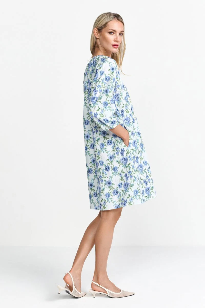 RICH & ROYAL BLOUSE DRESS WITH FLORAL PRINT