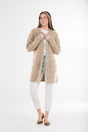 MOHAIR BUTTON UP LONGLINE CARDIGAN