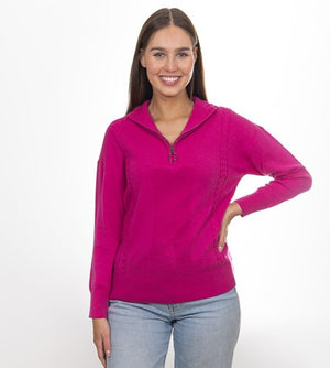 CABLE QUARTER ZIP PULLOVER