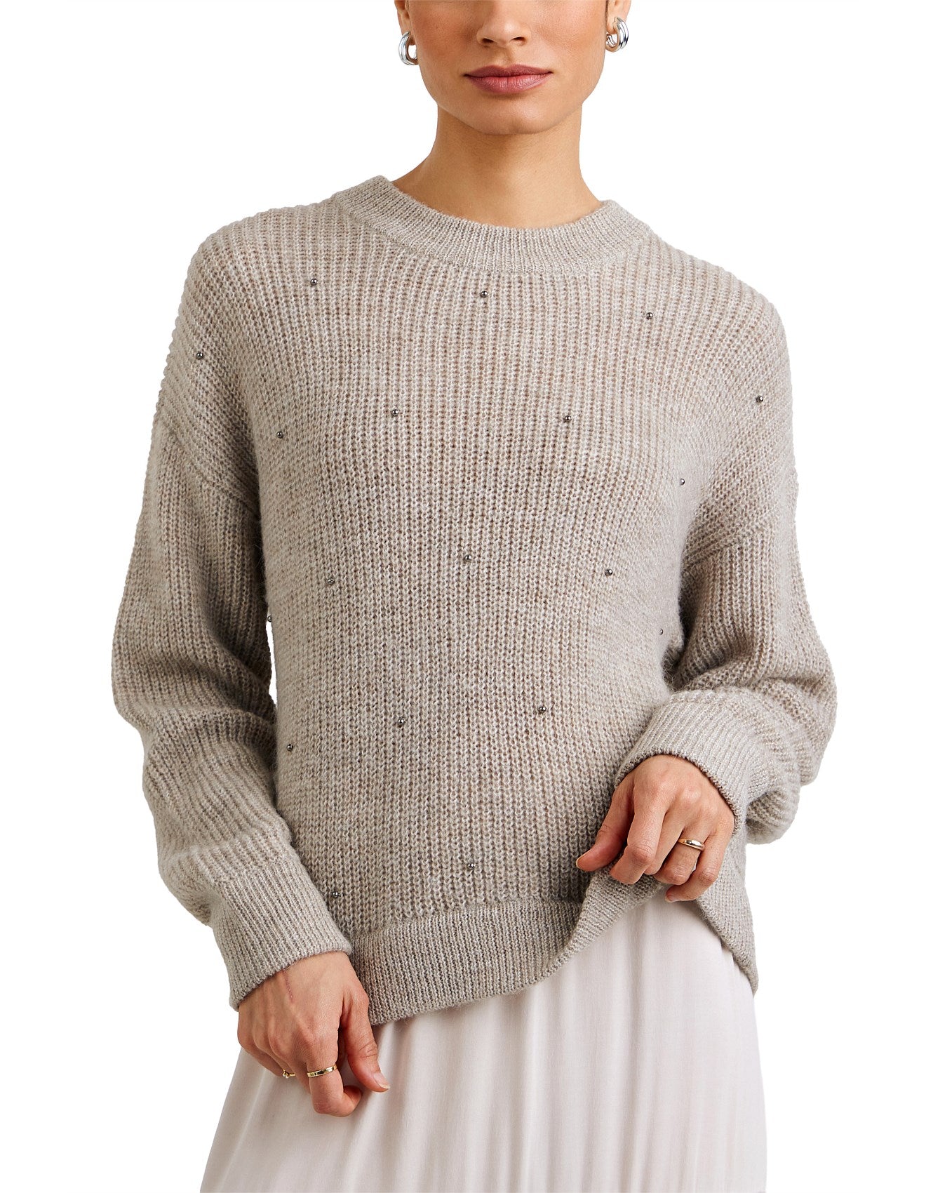 Bella Dahl beaded Crew Neck Sweater