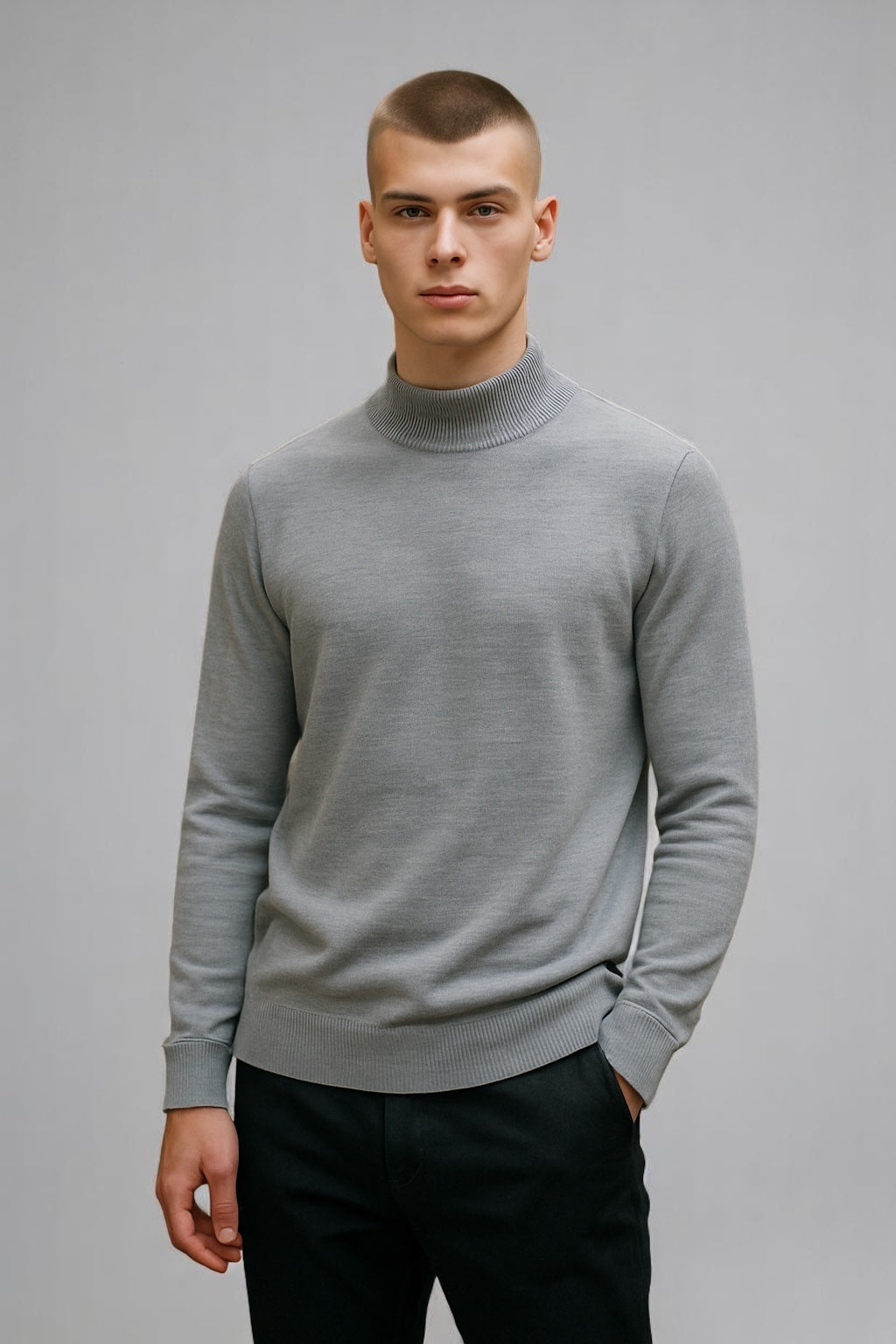 Mock neck Fields Classics Pure Merino Wool Sweater – Machine Washable