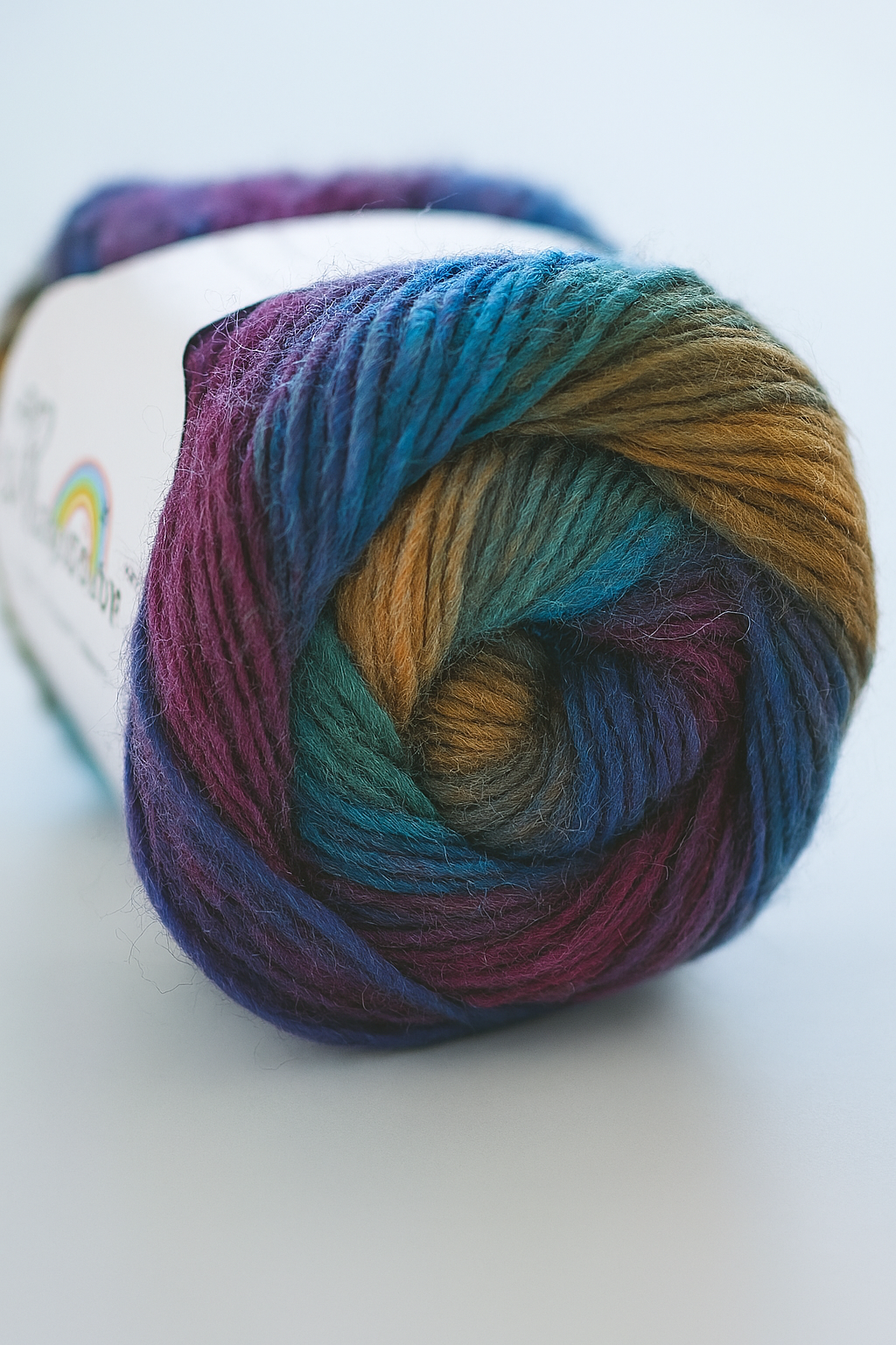 100% Wool Yarn Rainbow colour 50G