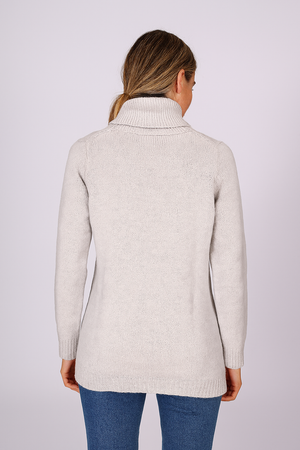 Roll Neck Cable Long Pullover