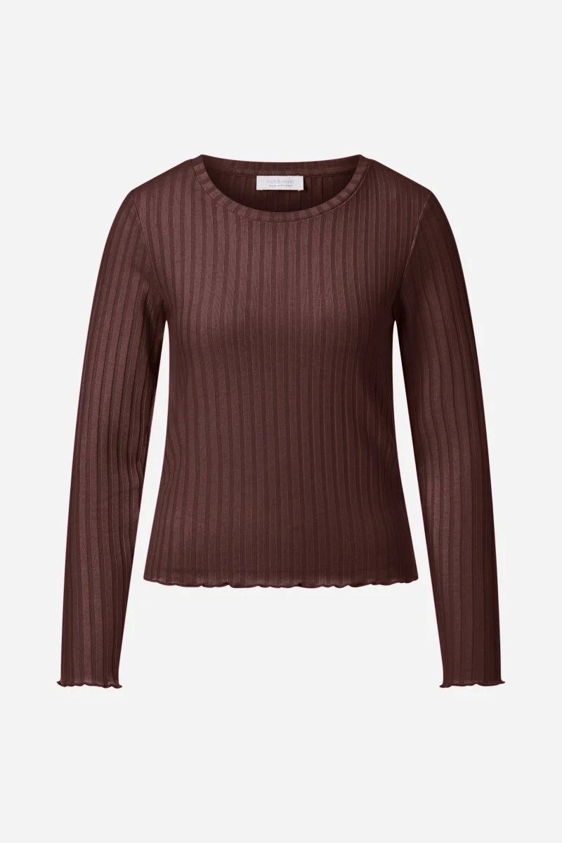 RICH & ROYAL RIBBED TEXTURE LONG SLEEVE