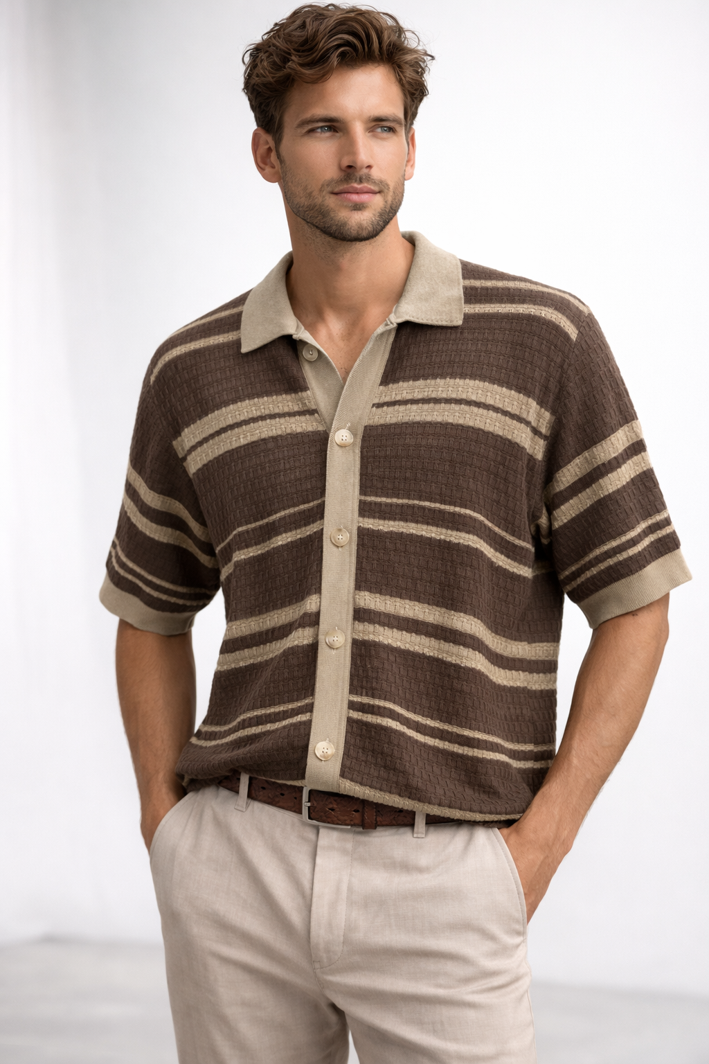 DSTREZZED TADEO SHORTSLEEVE STRIPE SHIRT
