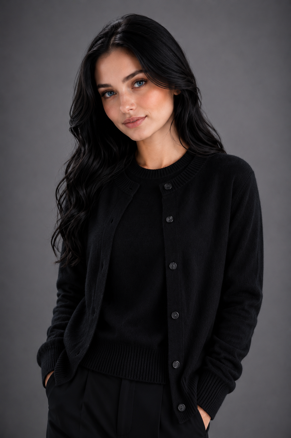 Pure Merino Wool Twin set Short sleeve and cardigan