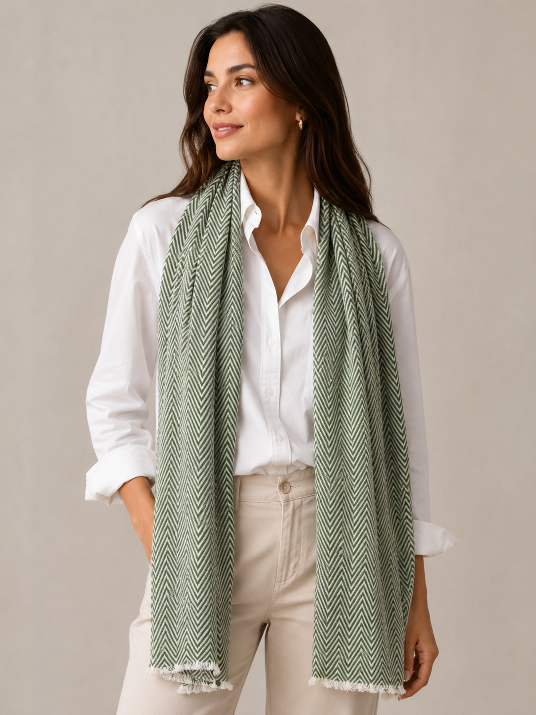 100% CASHMERE PATTERNED SCARF