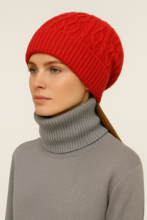 Unisex Pure Wool Beanie – Cabled