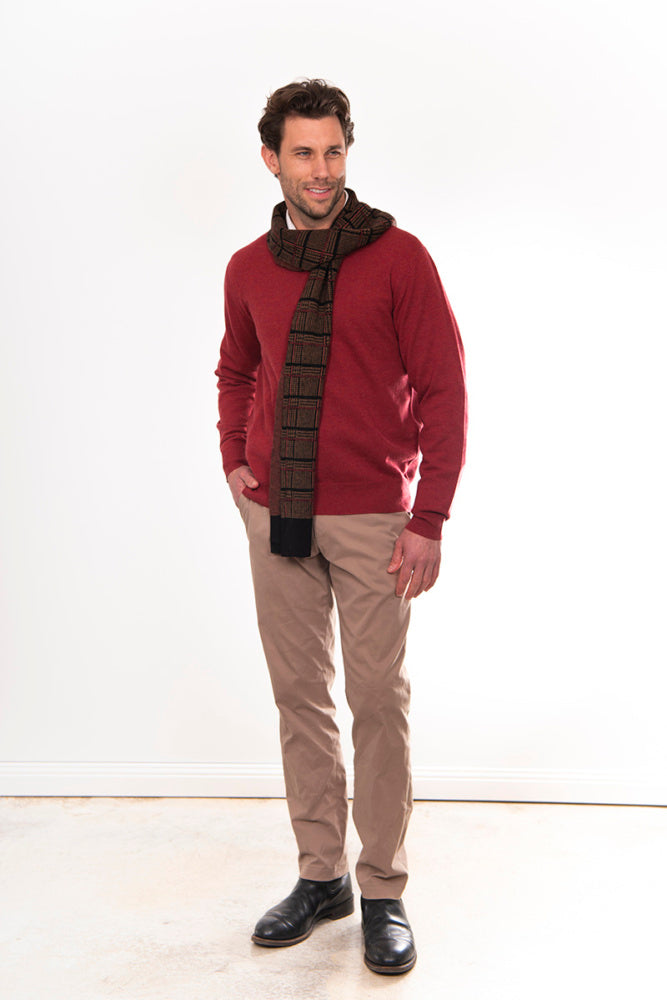 BRIDGE AND LORD CHECK SCARF CASHMERE/MERINO