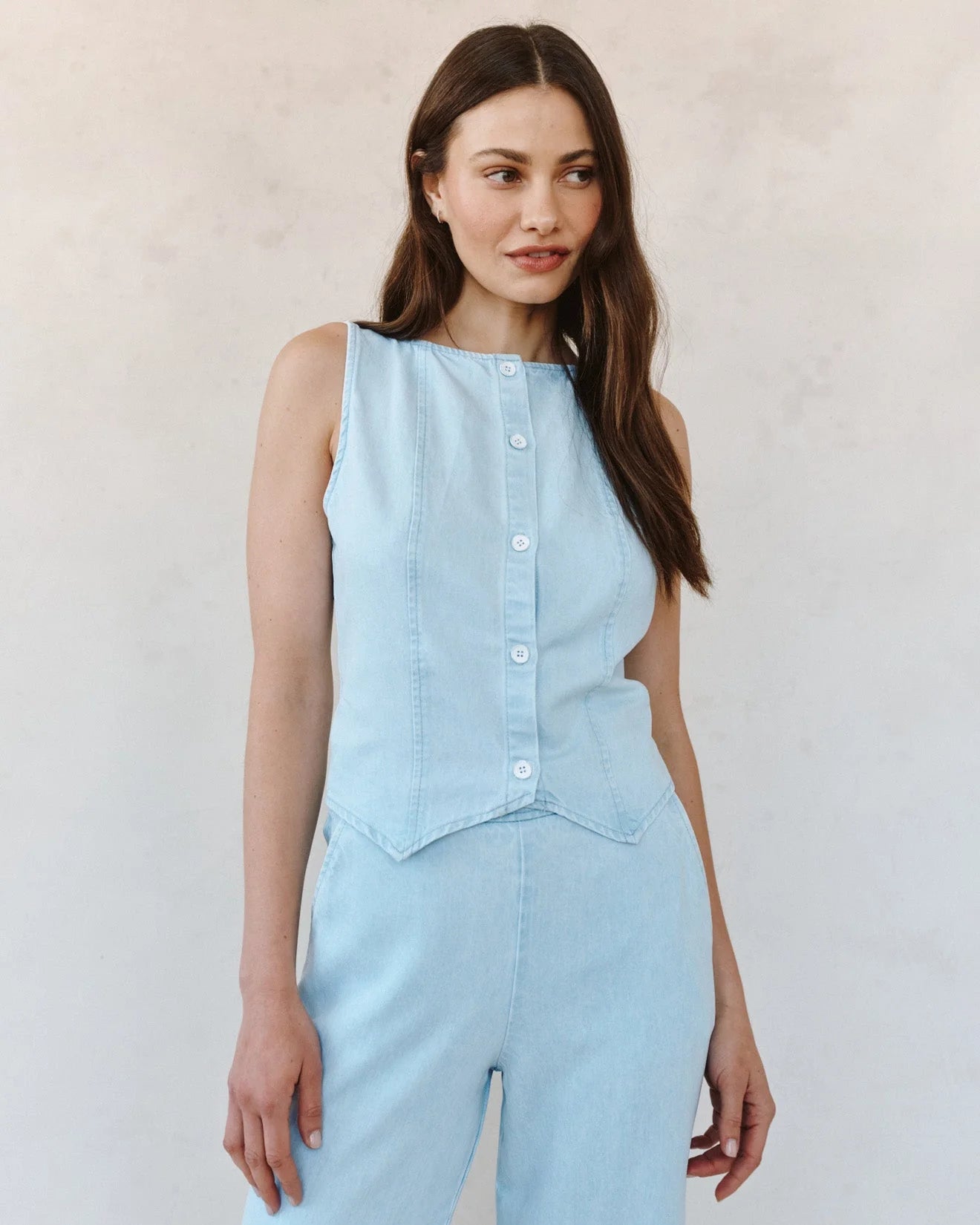 BELLA DAHL BOATNECK SEAMED VEST