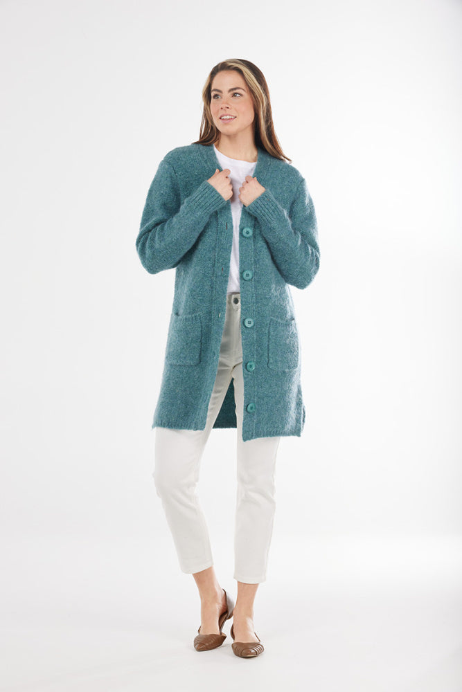 MOHAIR BUTTON UP LONGLINE CARDIGAN