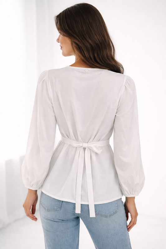 RICH & ROYAL BLOUSE WITH BELT MADE IN PORTUGAL