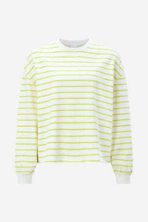 RICH & ROYAL STRIPPED CROPPED OVERSIZED SWEATER