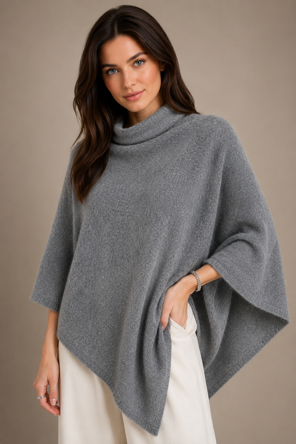 PURE MERINO WOOL PONCHO