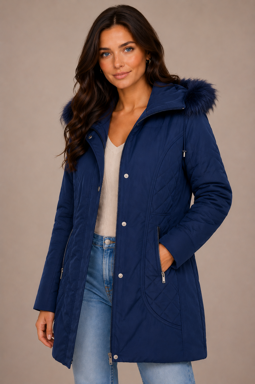 SABENA SATIN PIPING PADDED JACKET