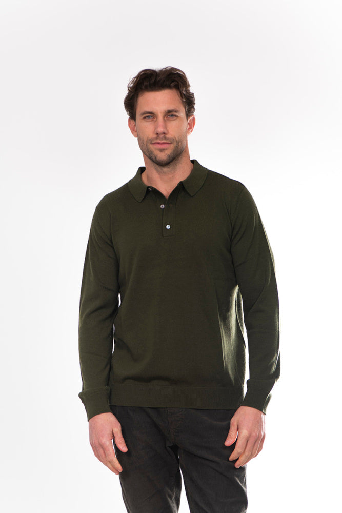 Fields Classics Pure Merino Wool Three-Button Collar