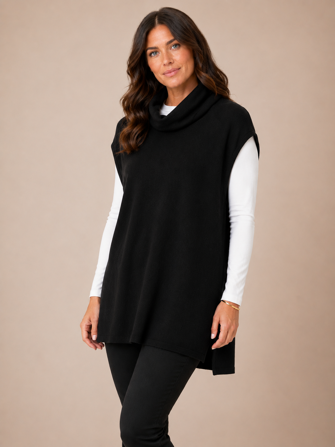 Fields Women Plus Size Roll neck Pullover Vest