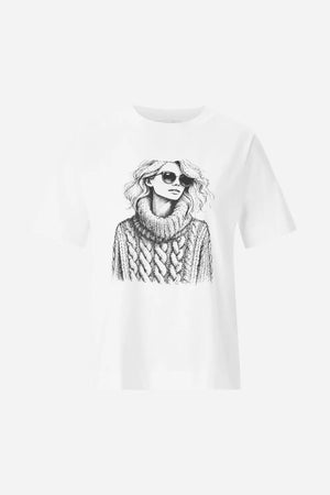 RICH & ROYAL WEISSES T-SHIRT MIT PRINT