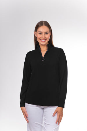 CABLE QUARTER ZIP PULLOVER