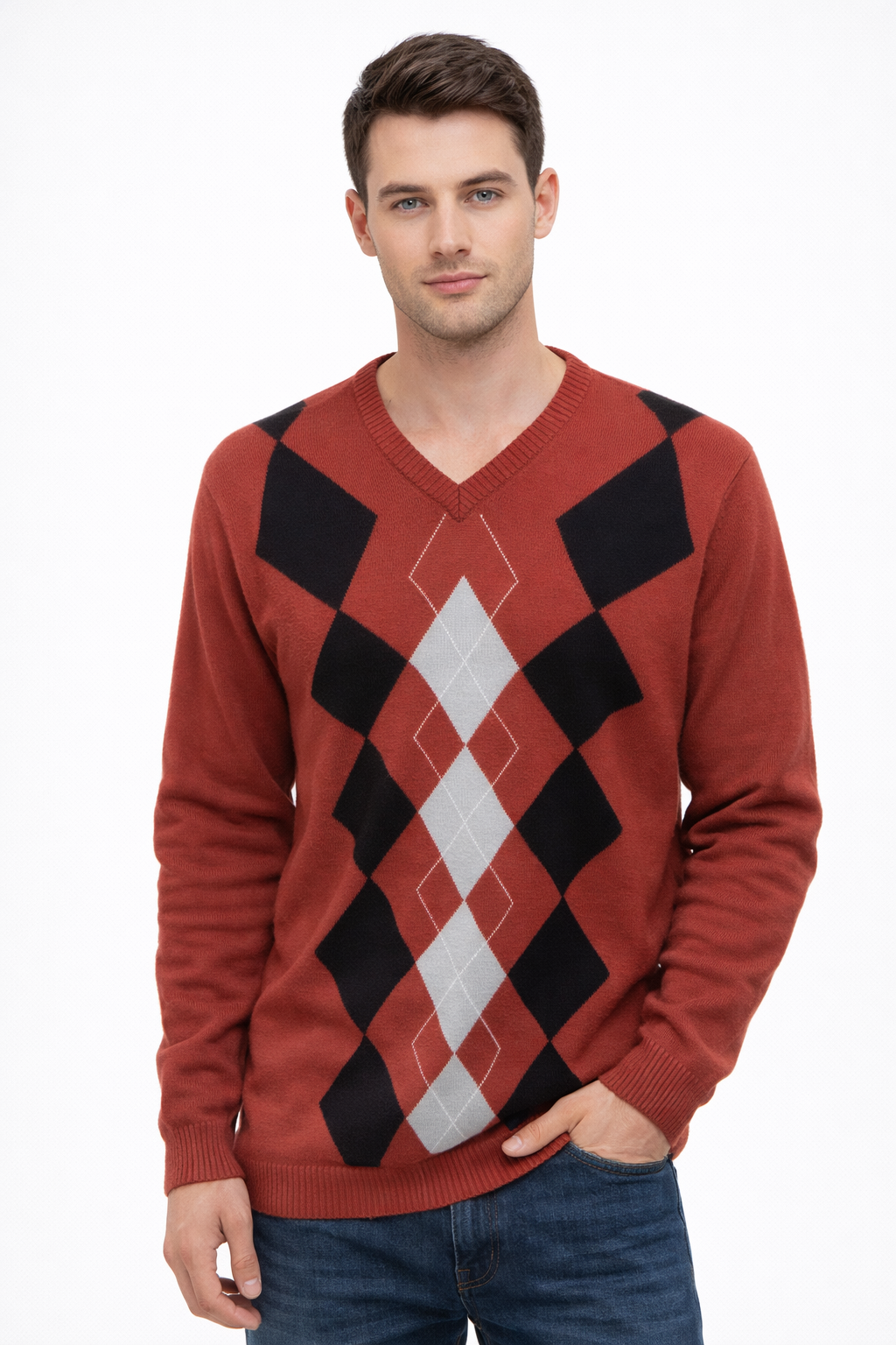 V- neck Diamond Merino/Cashmere