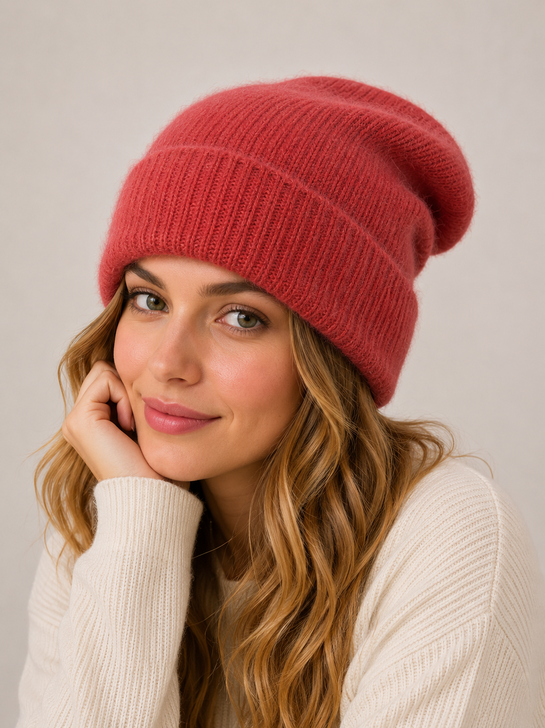 Unisex Premium Angora Fur Beanie