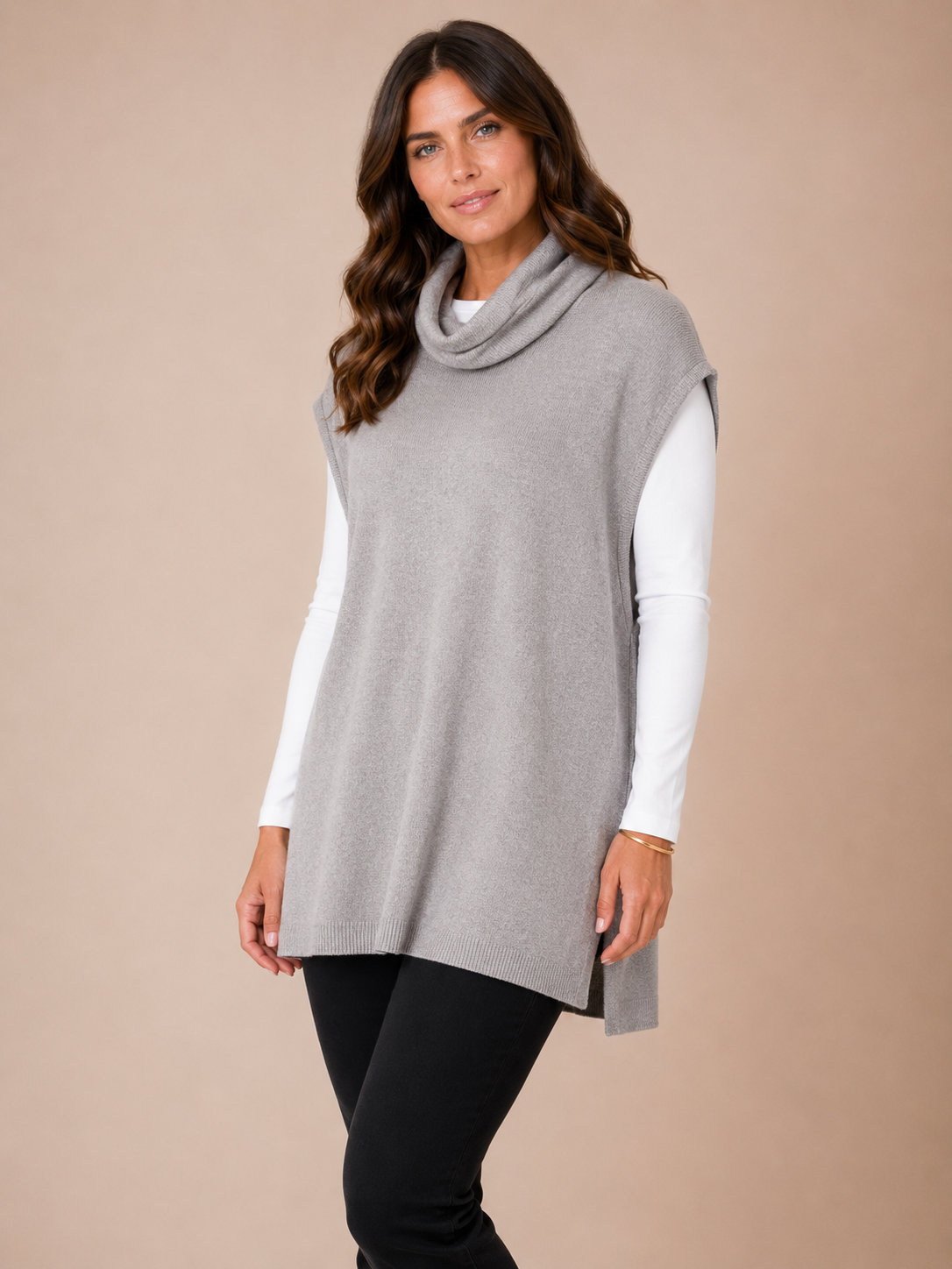 Fields Women Plus Size Roll neck Pullover Vest