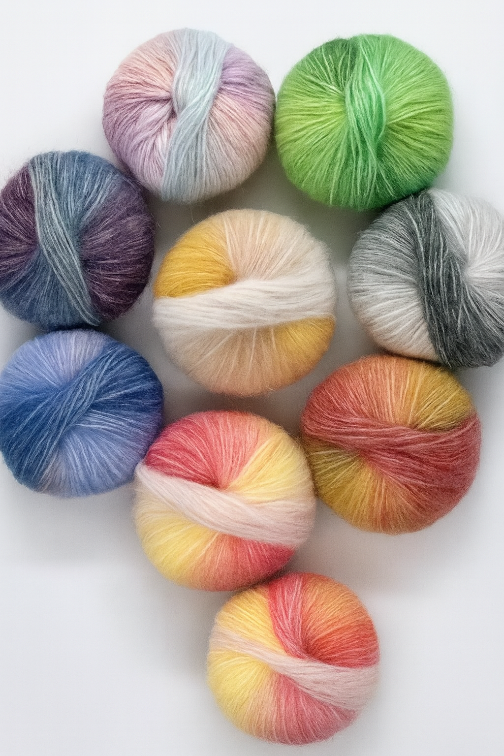 5pcs Wool Mohair Colored Yarn 200m/pcs