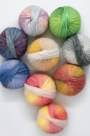 5pcs Wool Mohair Colored Yarn 200m/pcs