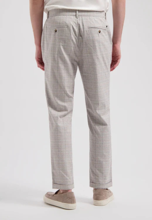 DSTREZZED LIAM BLURRY CHECK PANTS IN AEGEAN BLUE