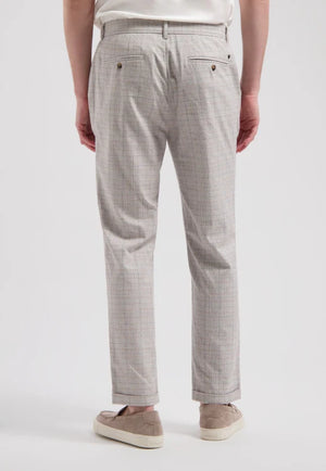 DSTREZZED LIAM BLURRY CHECK PANTS IN AEGEAN BLUE